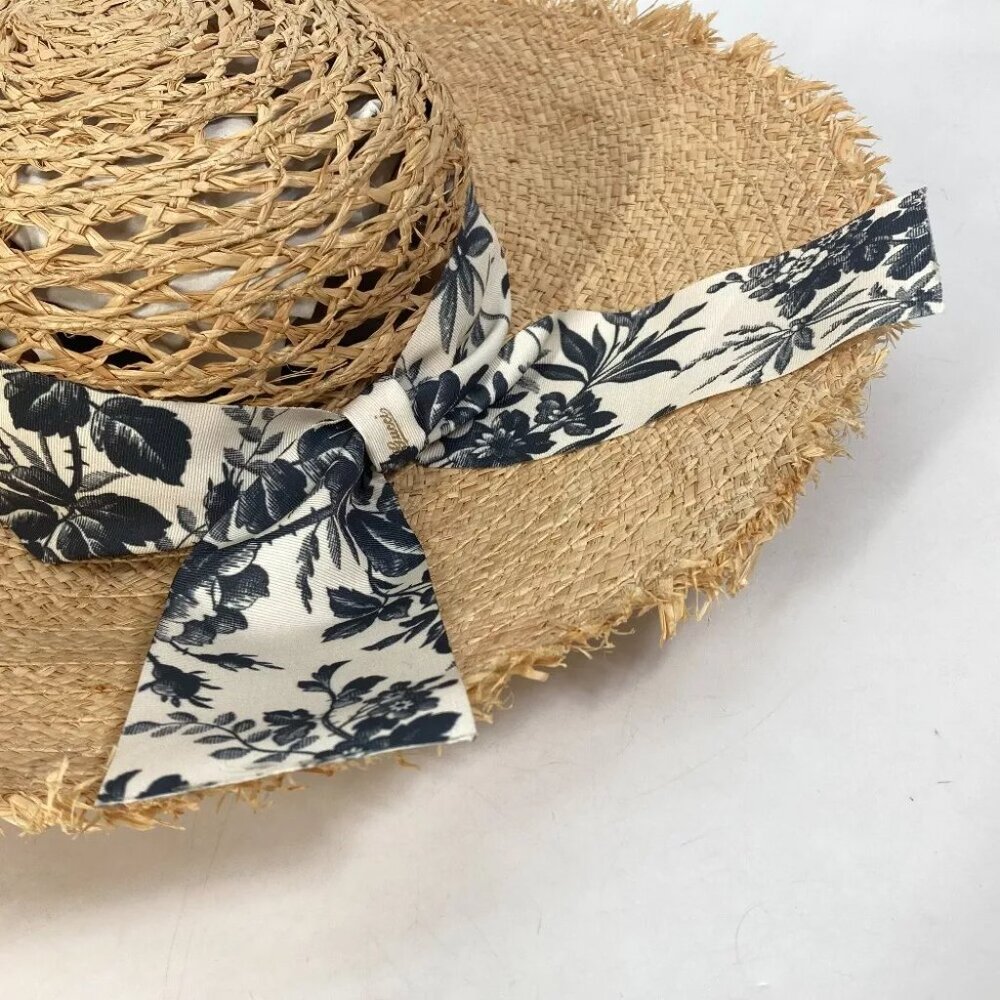 GUCCI 408789 hat hat bucket hat bob hat herbarium ribbon flora straw hat hat... - Picture 9 of 13